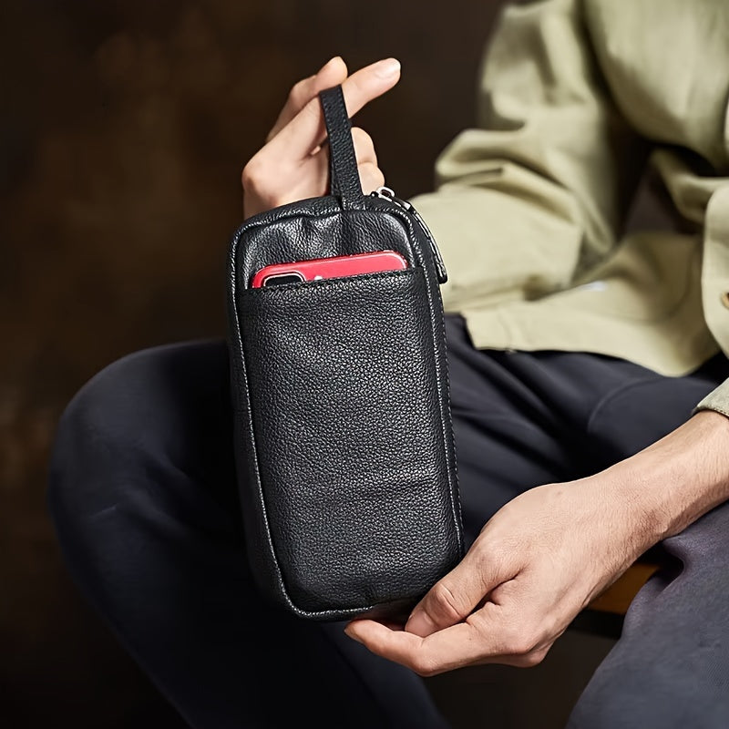 Bolso informal para hombre con asa lateral, bolso retro informal para teléfono, bolso de mano ligero y portátil para viajes diarios