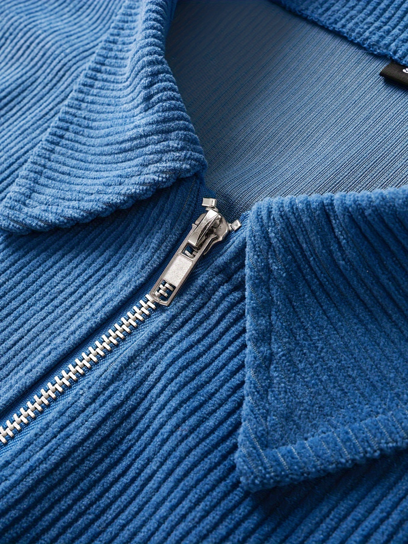 Veste universitaire en velours côtelé pour homme - Décontractée, polyvalente et élégante pour l'automne/hiver | Vêtements d'extérieur à fermeture éclair et à col avec poches
