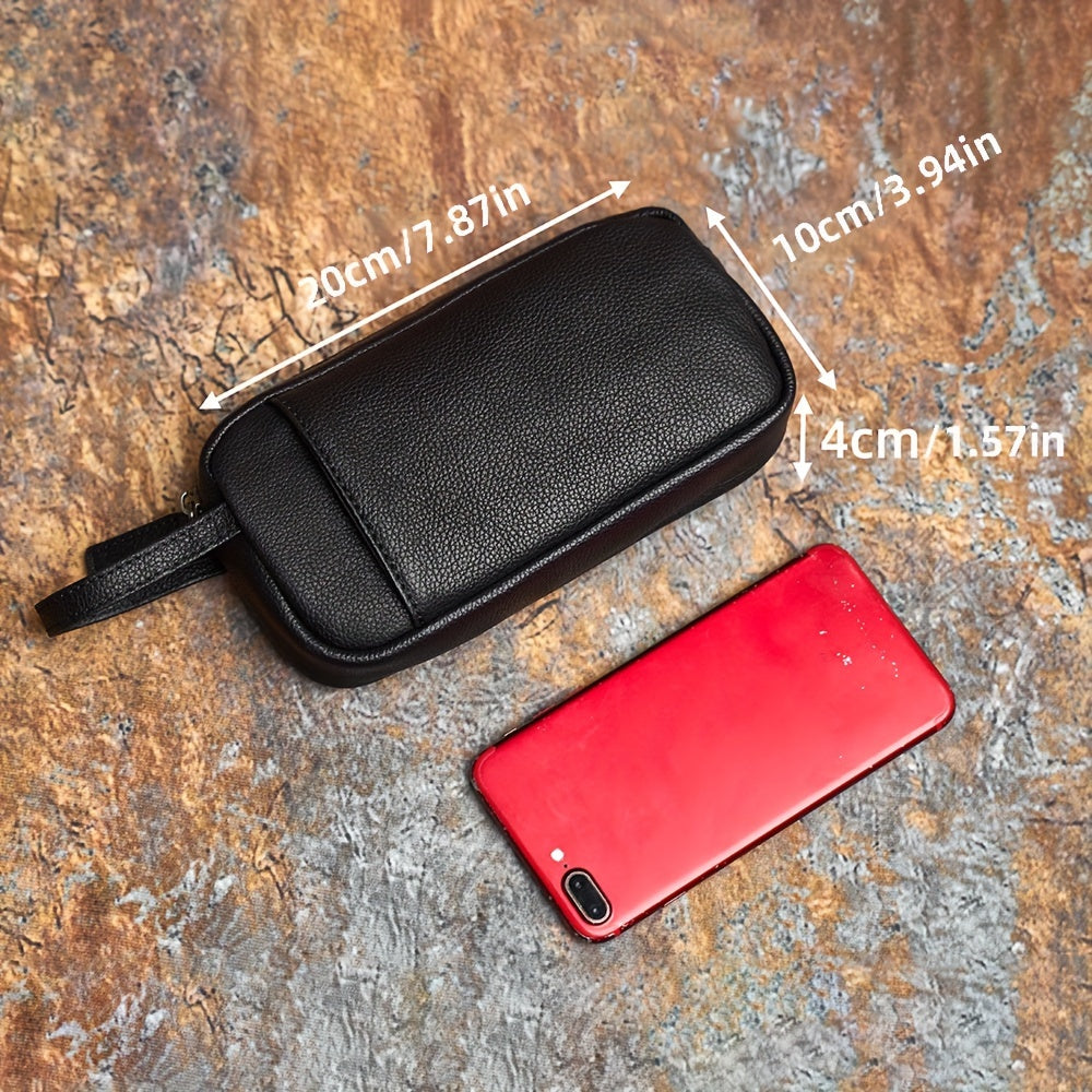 Bolso informal para hombre con asa lateral, bolso retro informal para teléfono, bolso de mano ligero y portátil para viajes diarios