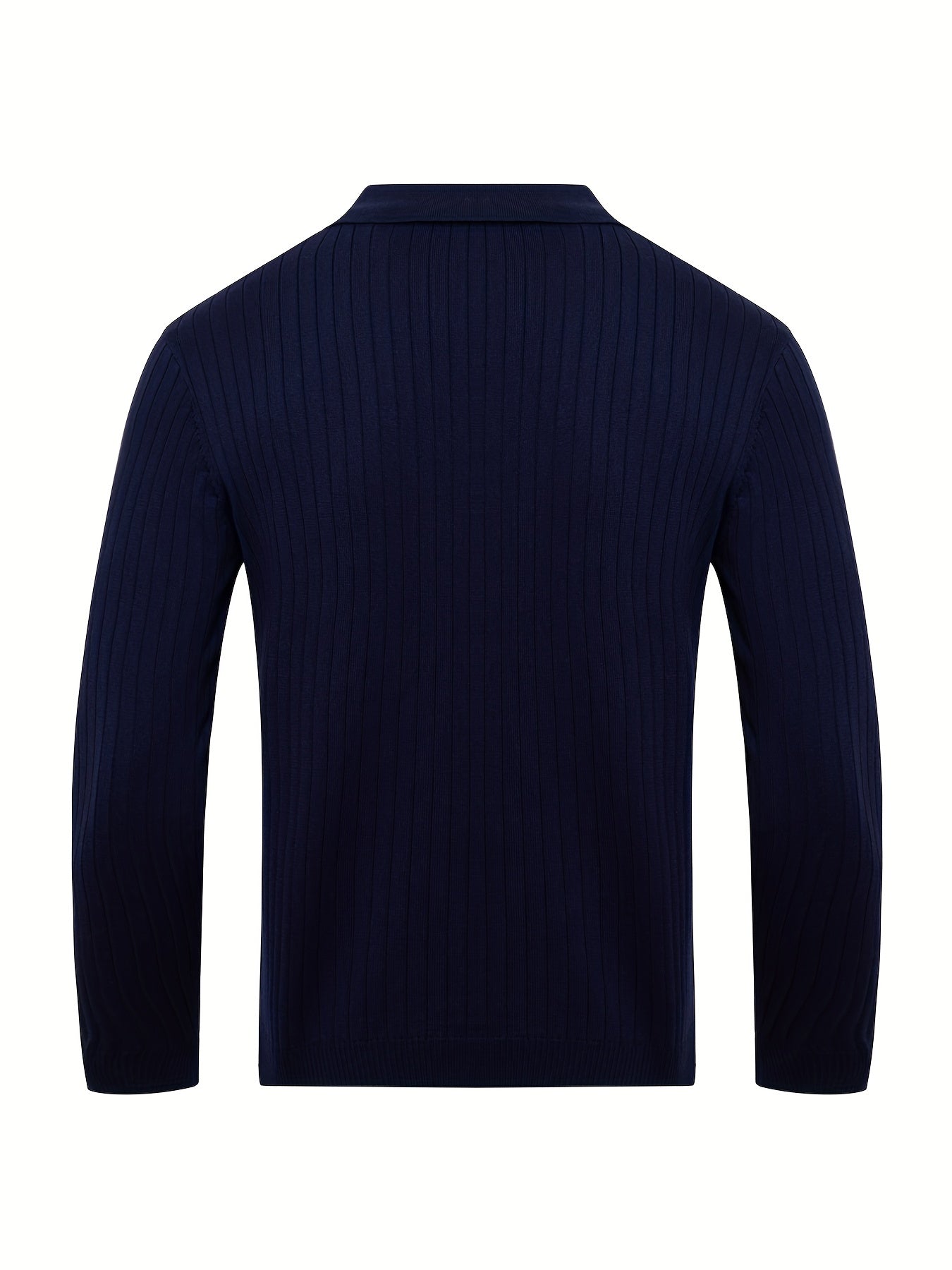 Chemise en tricot chic, pull-over décontracté à col en V extensible à revers pour hommes pour l'hiver et l'automne