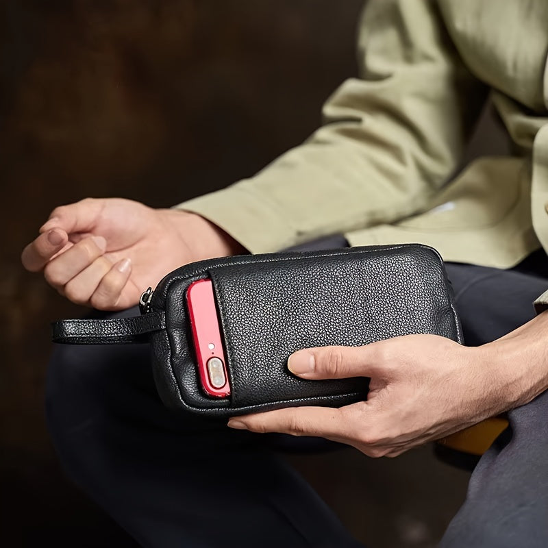 Bolso informal para hombre con asa lateral, bolso retro informal para teléfono, bolso de mano ligero y portátil para viajes diarios