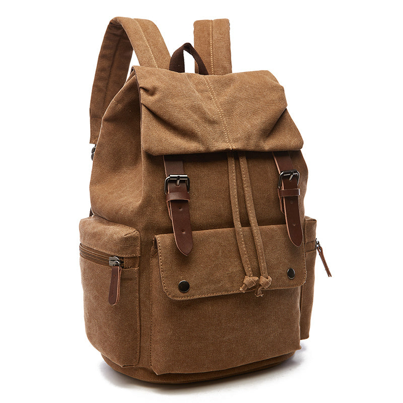 Sac à dos rétro en toile pour ordinateur de voyage et loisirs en plein air