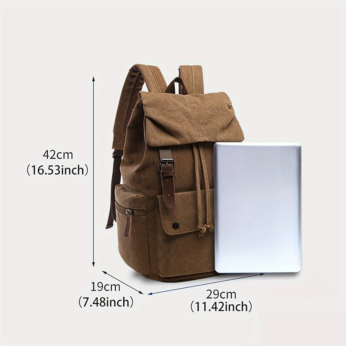 Sac à dos rétro en toile pour ordinateur de voyage et loisirs en plein air