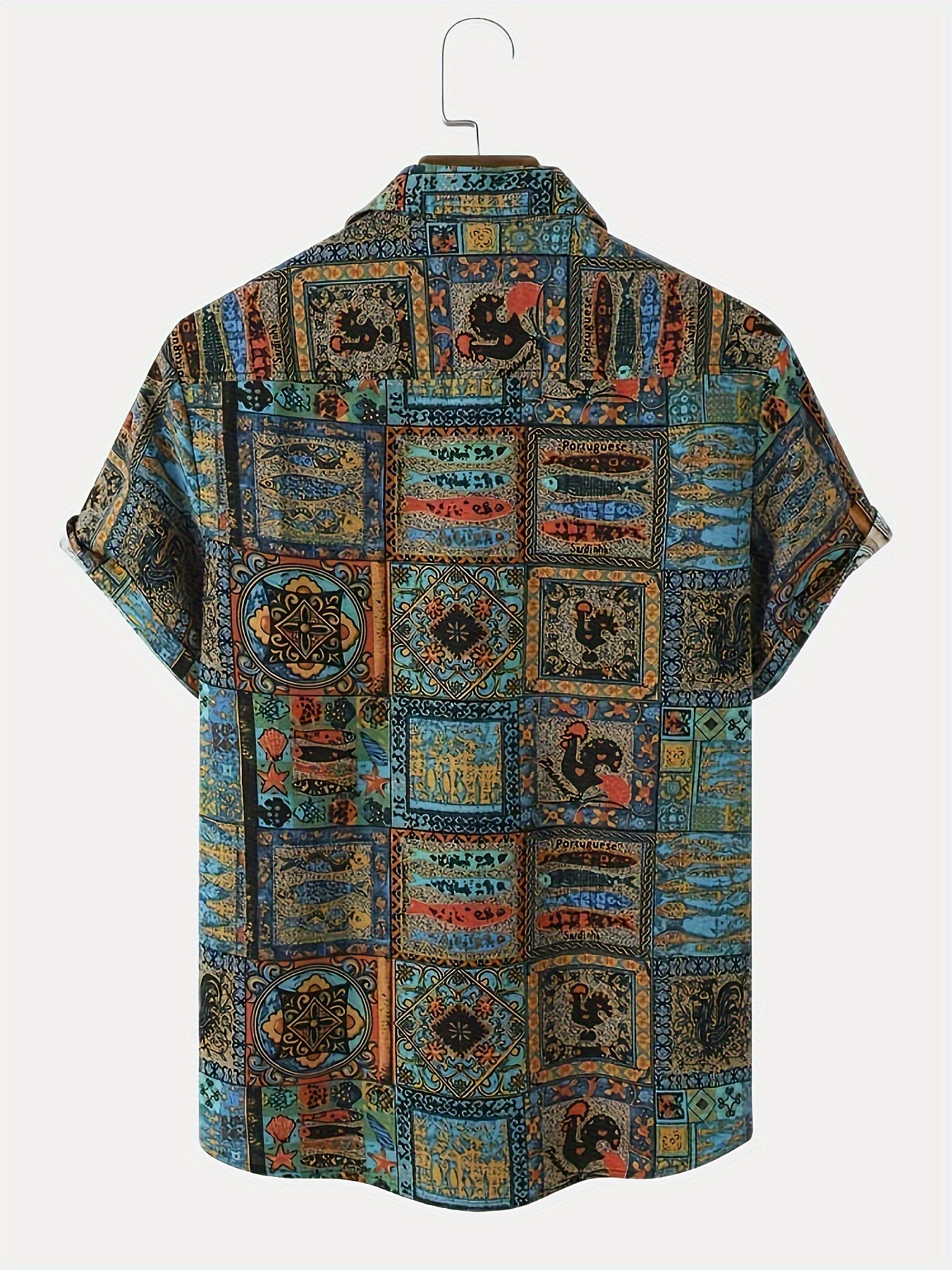Chemise d'été à manches courtes pour homme, à imprimé ethnique tribal, à la mode et simple, à revers boutonné, décontractée, simple, tendance et polyvalente, adaptée aux rendez-vous, aux vacances à la plage, comme cadeau