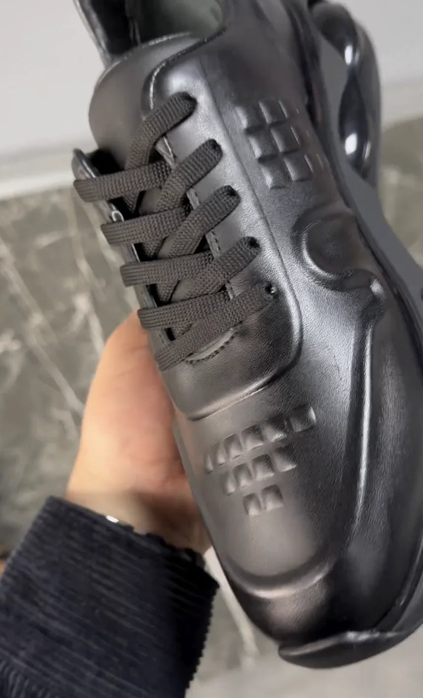Nueva colección de zapatos deportivos hechos a mano de cuero genuino para hombre