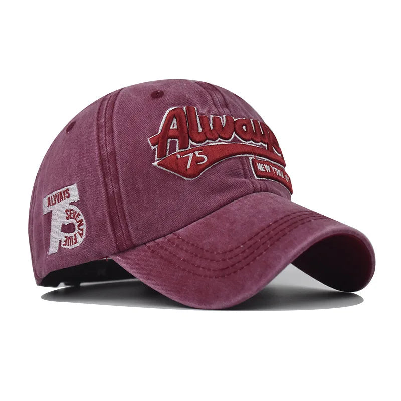 Casquette de baseball vintage en denim délavé vieilli pour hommes et femmes, casquette polyvalente avec broderie de lettres à visière incurvée et languette de canard