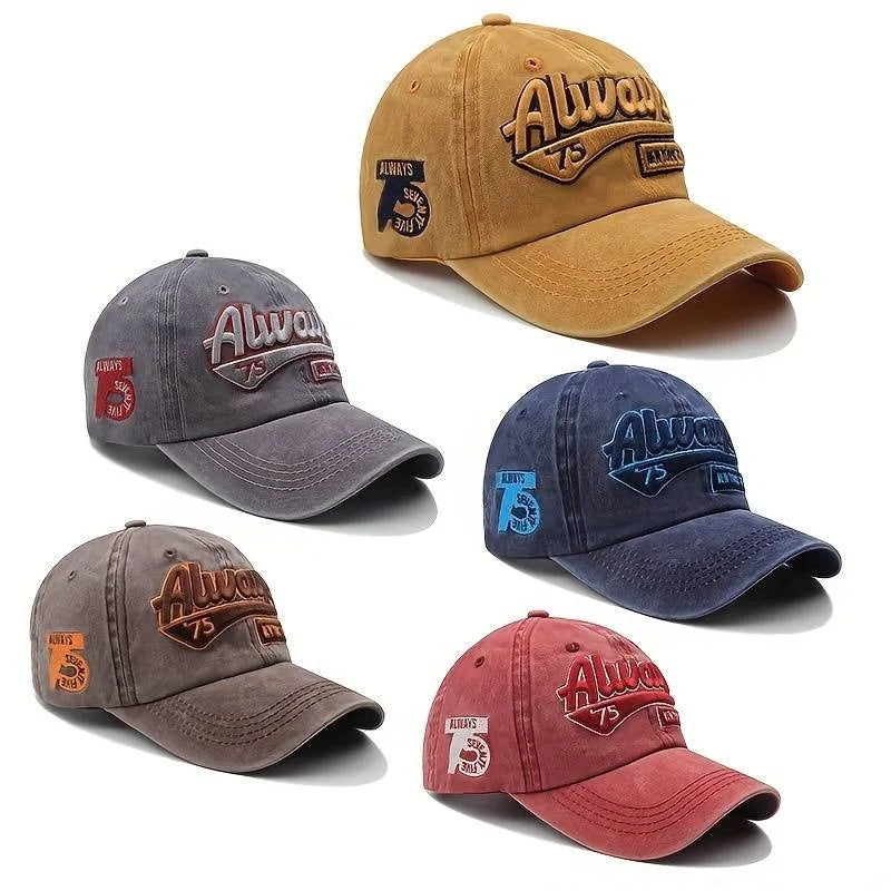 Casquette de baseball vintage en denim délavé vieilli pour hommes et femmes, casquette polyvalente avec broderie de lettres à visière incurvée et languette de canard
