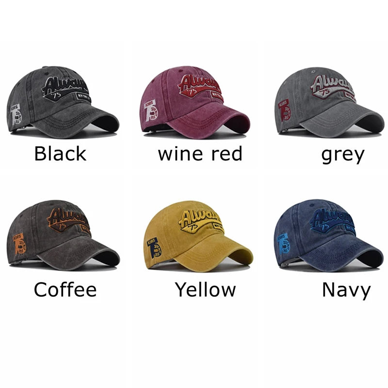 Casquette de baseball vintage en denim délavé vieilli pour hommes et femmes, casquette polyvalente avec broderie de lettres à visière incurvée et languette de canard