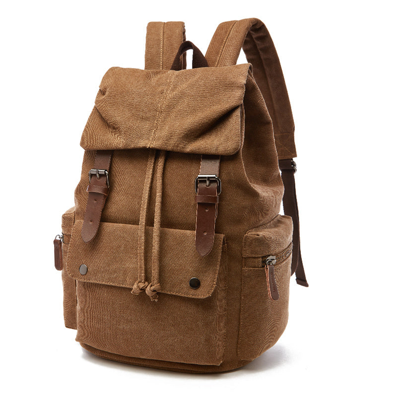 Sac à dos rétro en toile pour ordinateur de voyage et loisirs en plein air