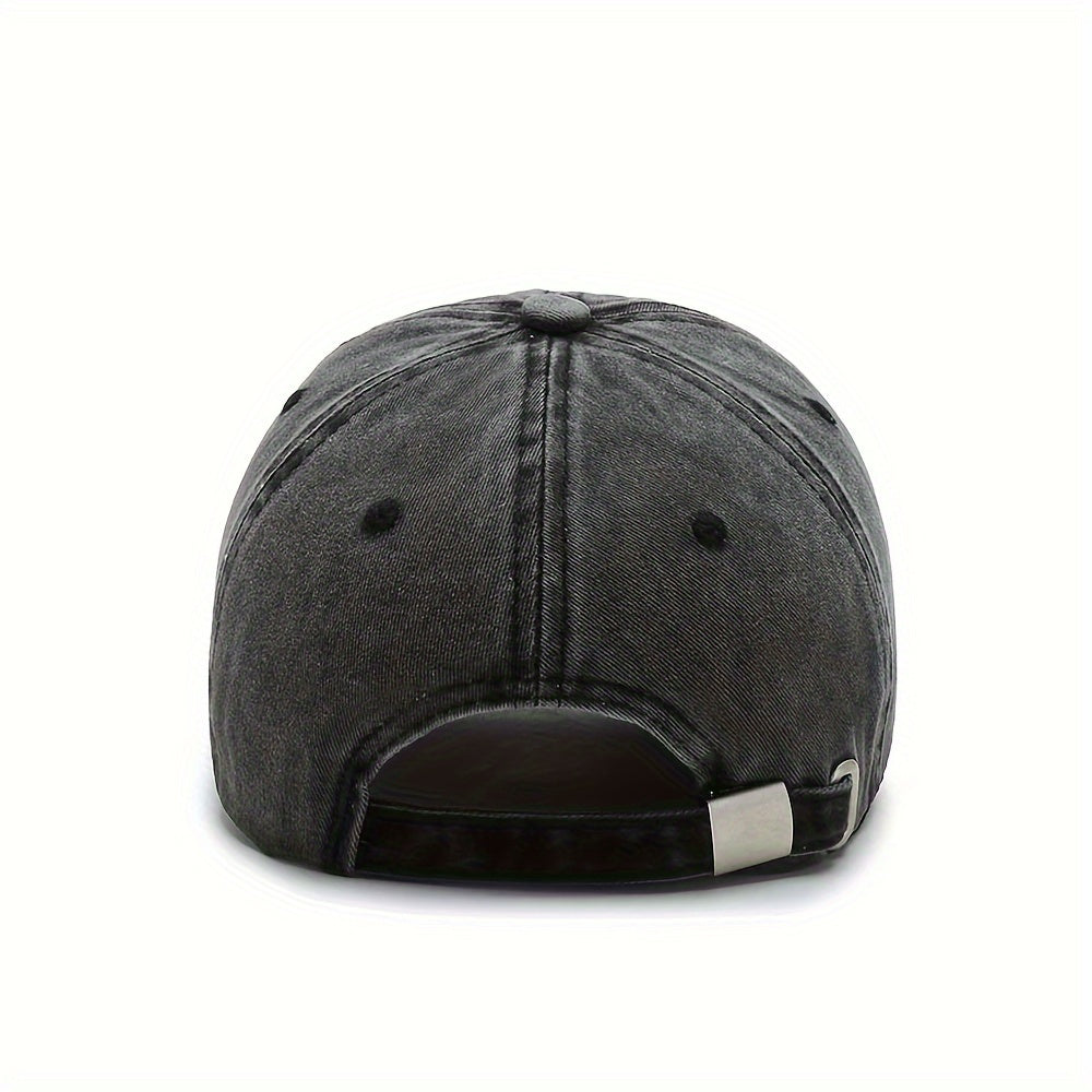 1 casquette de baseball en denim pour homme en coton doux lavé avec broderie 3D, casquette de sport de plein air décontractée, choix idéal pour les cadeaux