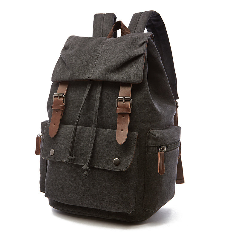 Sac à dos rétro en toile pour ordinateur de voyage et loisirs en plein air