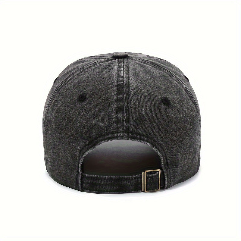 Gorra de mezclilla lavada retro de primavera y otoño, gorra de béisbol para el sol al aire libre de moda, con bordado de letra M antigua, para hombres y mujeres