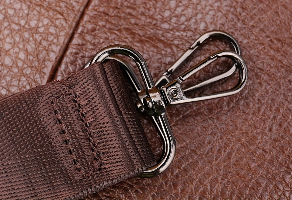 Genuine Leather Messenger Bag For Men - Top Layer Cowhide Handheld Shoulder Tote With Multiple Zippers For Business And Travel
