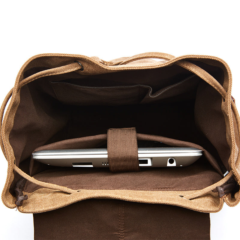 Sac à dos rétro en toile pour ordinateur de voyage et loisirs en plein air