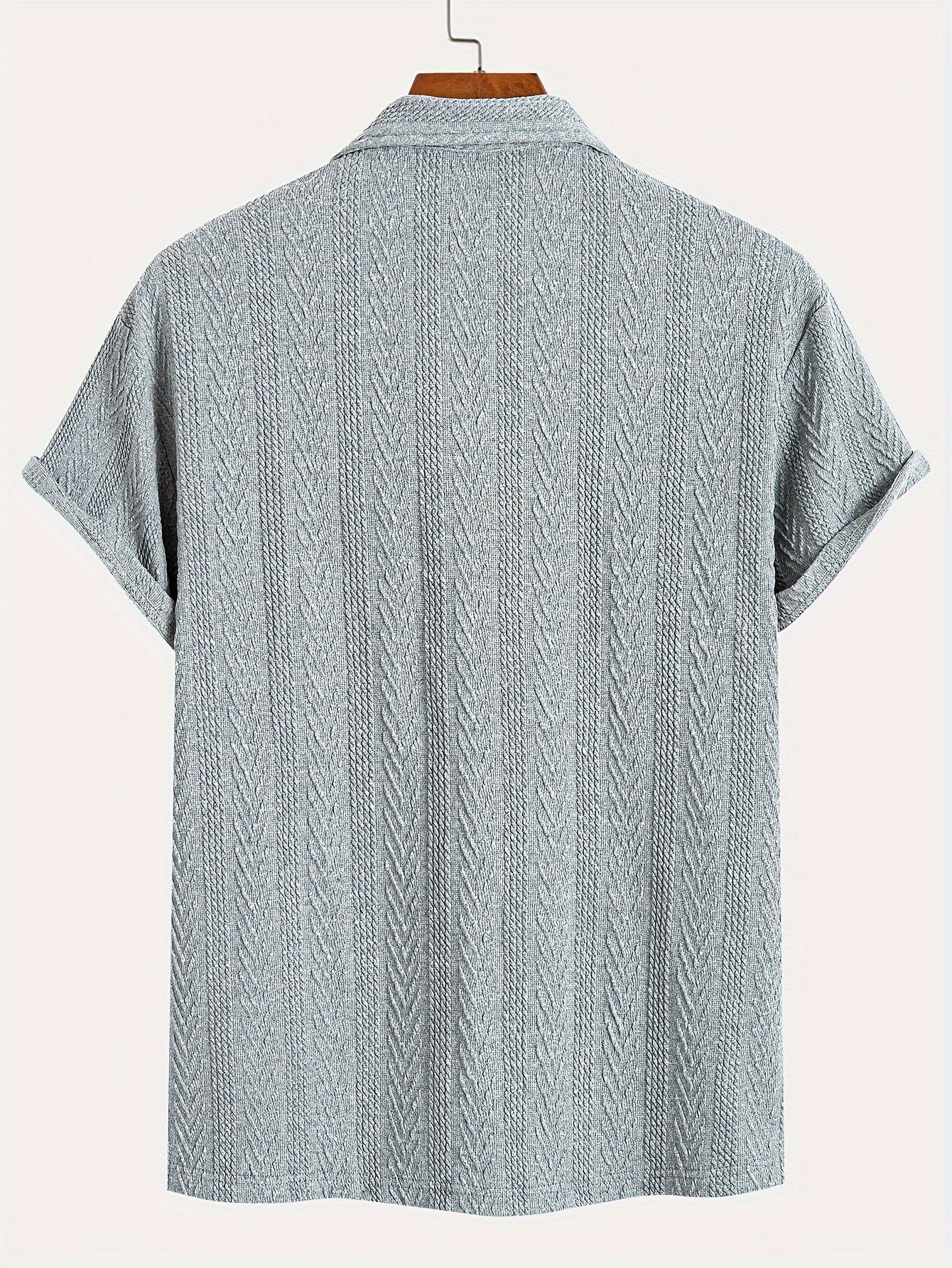 Camisa Henley de manga corta y cuello de solapa de punto con estampado gráfico geométrico sólido para hombre, tops deportivos casuales y clásicos para golf de verano y ropa de calle