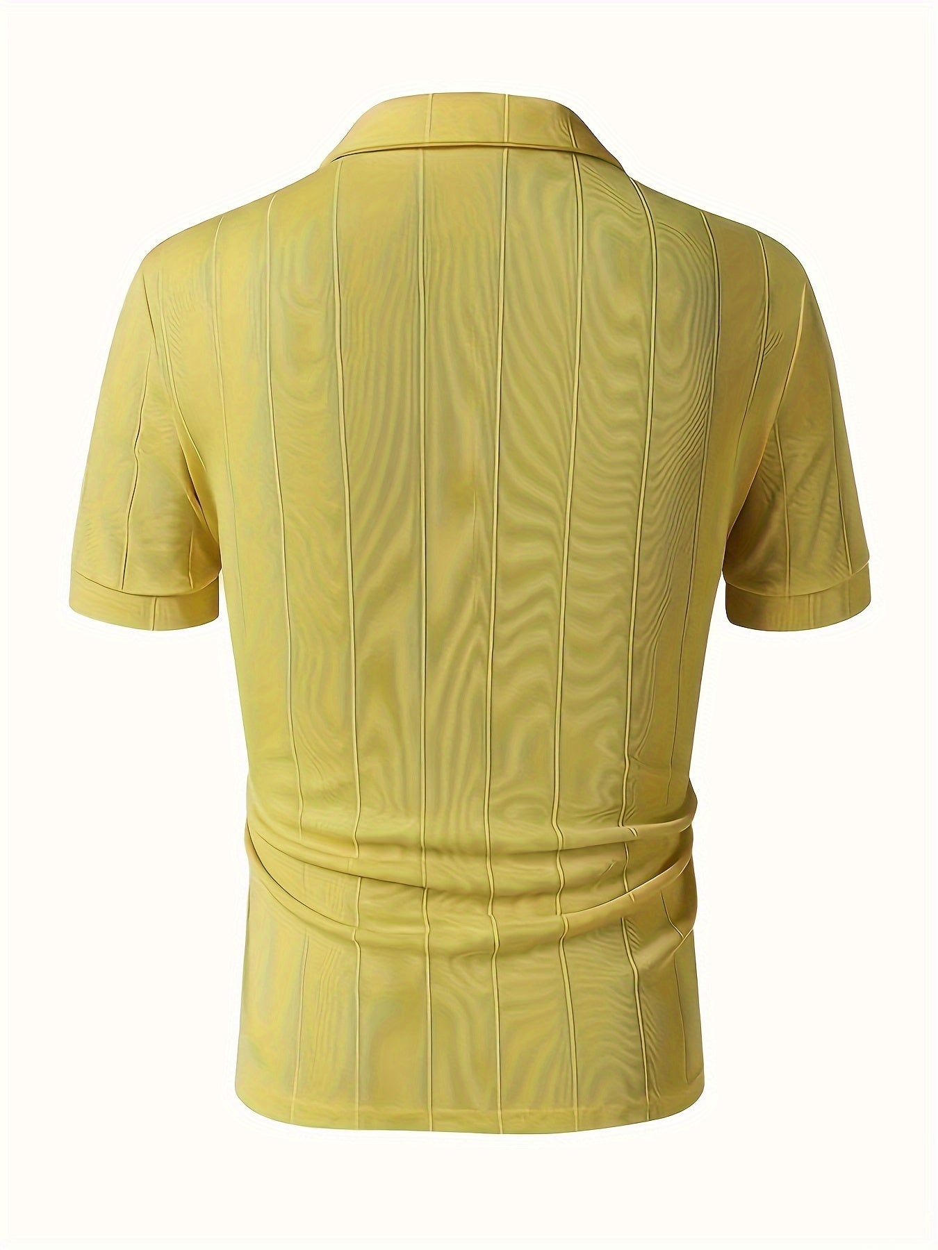Men's Casual Knitted Short Sleeve Lapel Shirt Sweater, Chic Pullover Tops