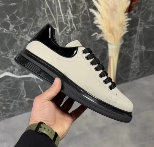Chaussures de sport pour hommes en cuir véritable faites à la main Rugan Street Fashion Rugan