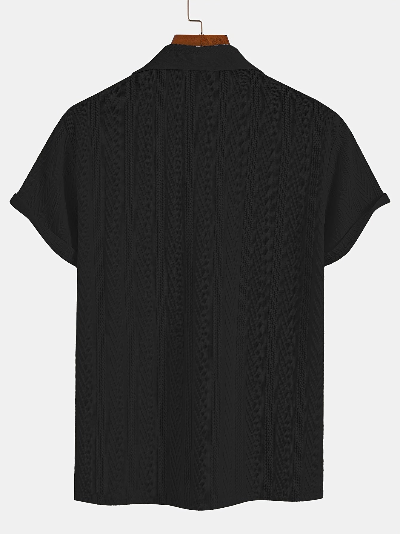 Camisa Henley de manga corta y cuello de solapa de punto con estampado gráfico geométrico sólido para hombre, tops deportivos casuales y clásicos para golf de verano y ropa de calle