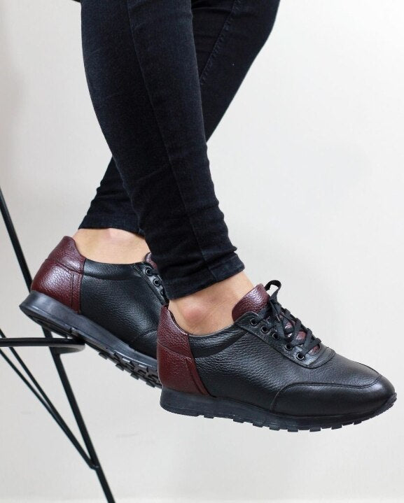 Baskets en cuir véritable pour hommes, chaussures de sport en cuir véritable, confortables, ultra-légères, nouveau modèle de la saison en provenance de Turquie