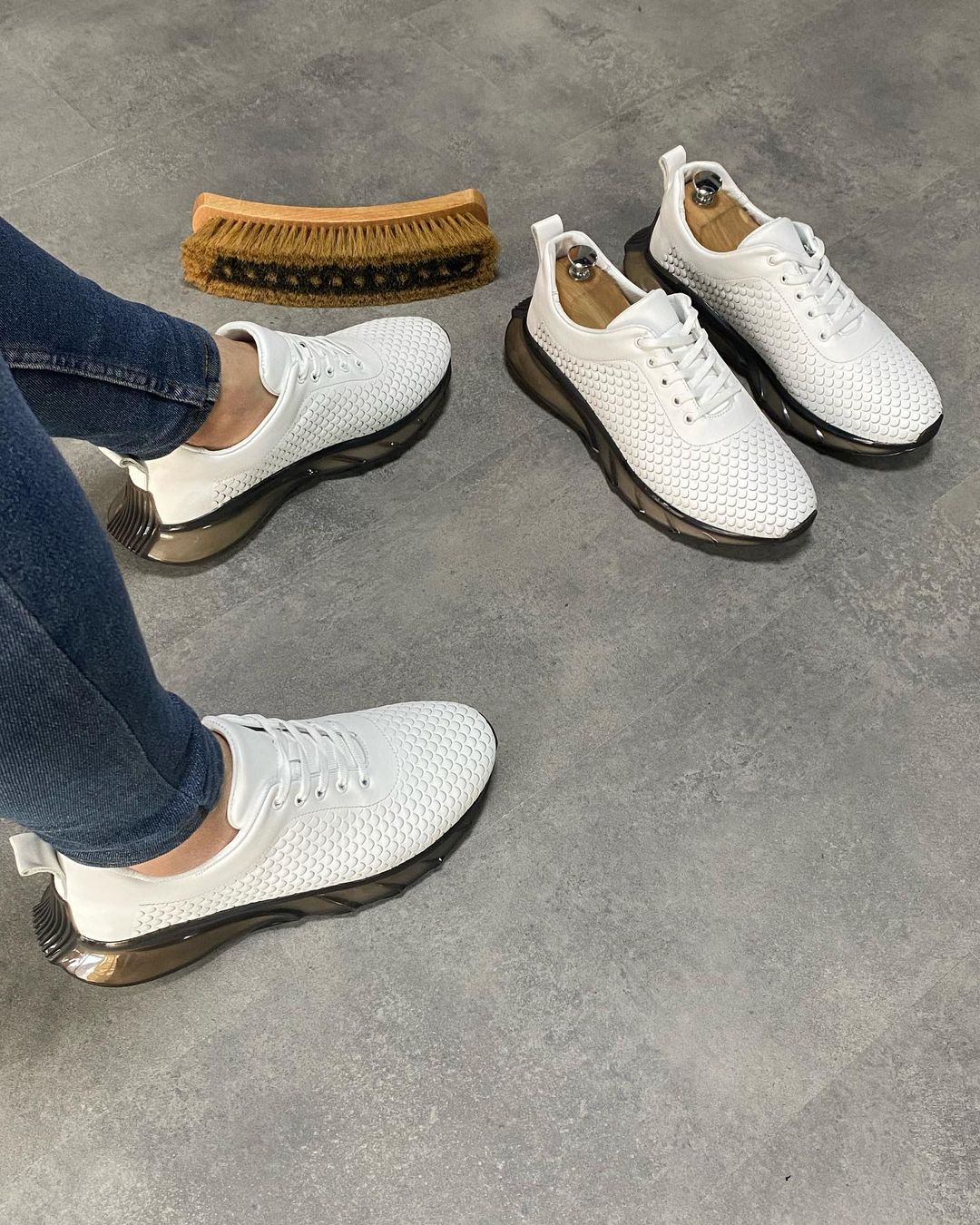 Zapatos de hombre de piel auténtica con estampado especial, zapatillas de deporte, nueva colección 2023