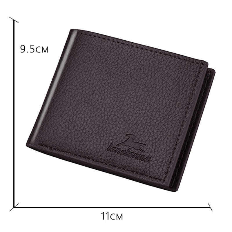 Portefeuille en cuir tendance pour hommes, porte-monnaie fin de luxe, portefeuille pliable pour hommes, porte-cartes, pochette de poche, sacs à main pour hommes, sac fourre-tout