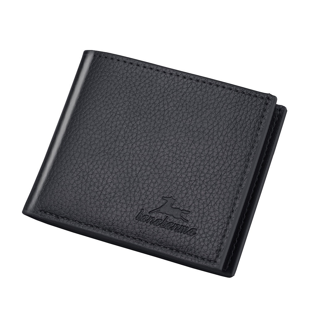 Portefeuille en cuir tendance pour hommes, porte-monnaie fin de luxe, portefeuille pliable pour hommes, porte-cartes, pochette de poche, sacs à main pour hommes, sac fourre-tout