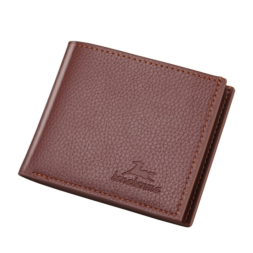 Portefeuille en cuir tendance pour hommes, porte-monnaie fin de luxe, portefeuille pliable pour hommes, porte-cartes, pochette de poche, sacs à main pour hommes, sac fourre-tout