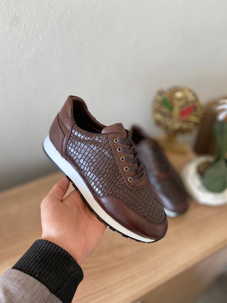 Baskets en cuir véritable pour hommes, nouvelle saison