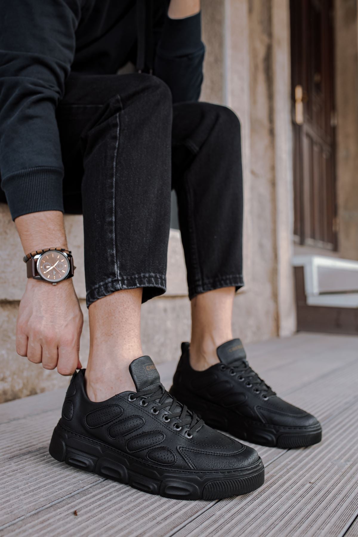 Chaussures à semelles cousues quotidiennes respirantes pour hommes Chekich CH105