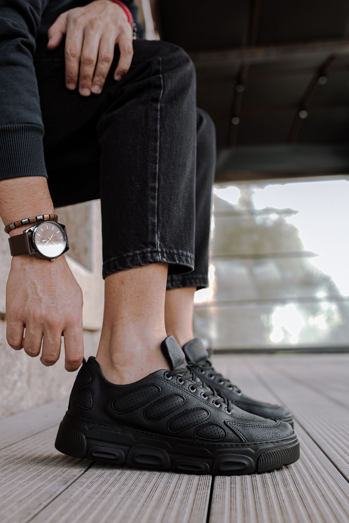 Chaussures à semelles cousues quotidiennes respirantes pour hommes Chekich CH105